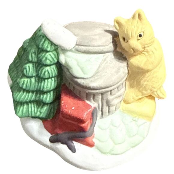 Lemax Noma Dickensville Porcelain Cat at Trash Can Christmas Village Accessory - Picture 9 of 9